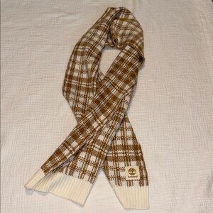 Timberland Mustard Yellow & Cream Plaid Scarf Soft Cozy Preppy Fall Winter Cabin